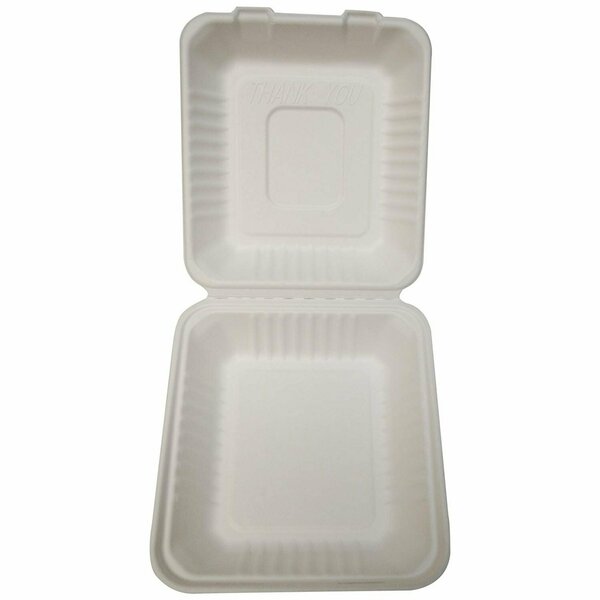 Americareroyal PrimeWare 1-Section Hinged Lid Containers Deep Medium 7.88 in. x 8 in. x 3.19 in., 100PK DHL-81